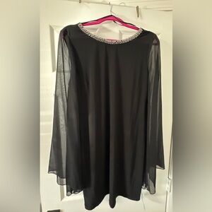 City Triangles Black Dress with Rhinestone Detail